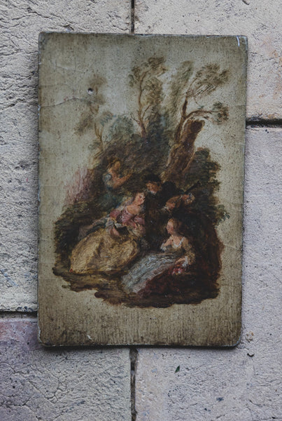 Sweet Antique French Painting