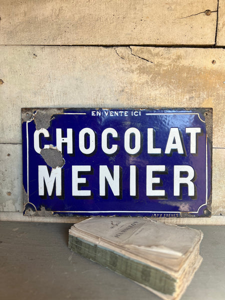 Original Chocolat Menier Enamel Sign
