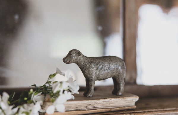 Sweet Vintage Wooden Sheep (Large)