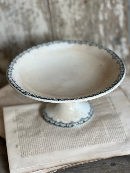 French Floral Transferware raised dish
