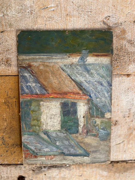 French Farmhouse Oil on Board