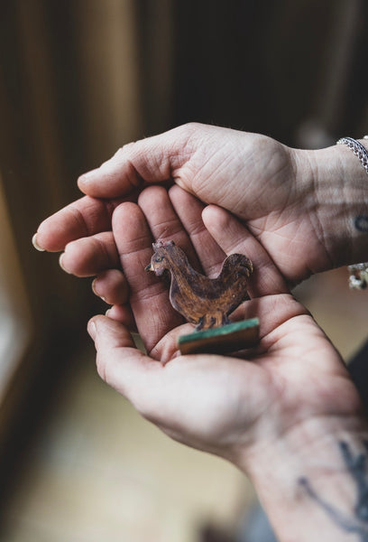 Sweet Vintage Wooden Chicken