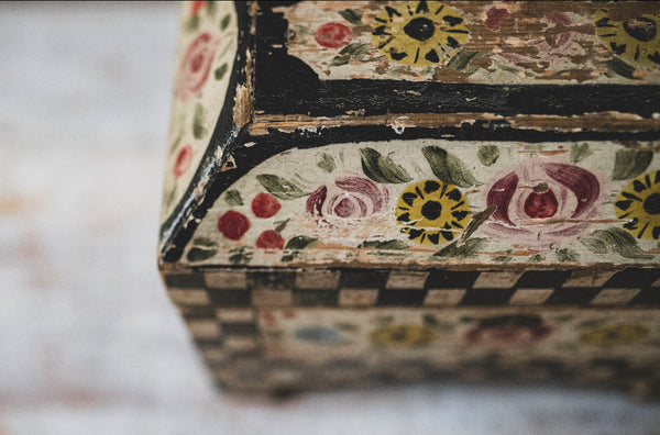 Antique 18C French Painted Wooden Box