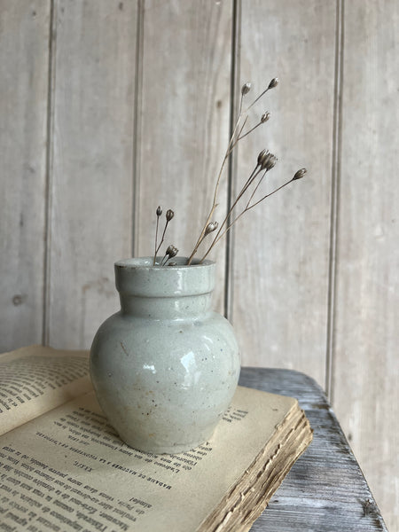 French Vintage Mustard Stoneware Jar