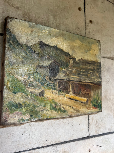 French Farm Landscape Oil Painting on Canvas