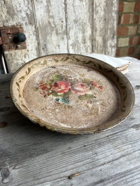 Vintage Hand Painted Floral Tray