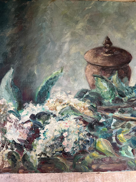 French Floral Oil on Canvas