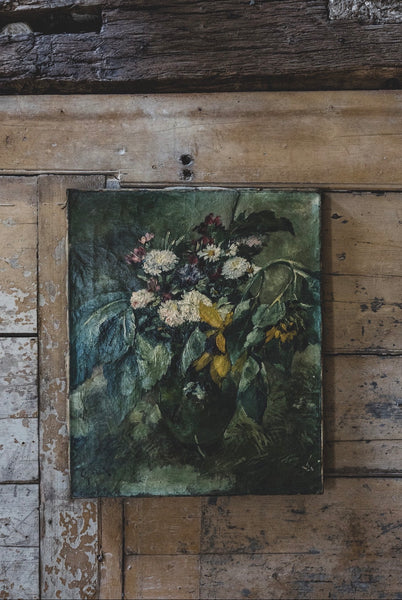 Dark Floral Oil on Canvas