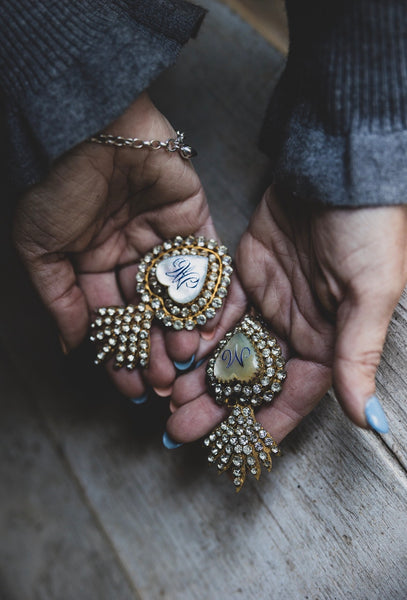 Antique Jewelled Sacred Hearts