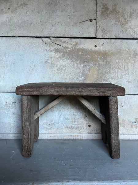 Little Vintage Rustic French Stool