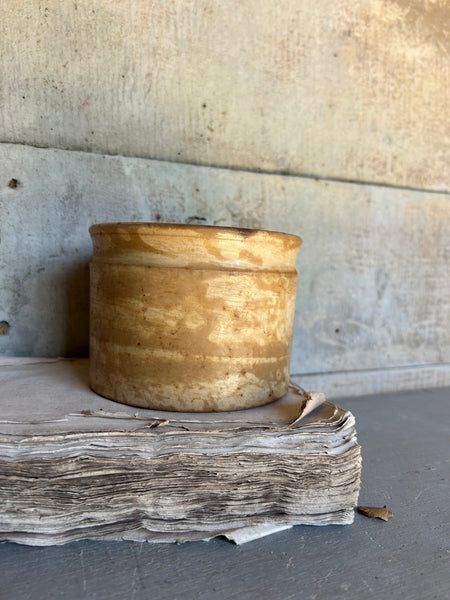 Large Buttery Antique Confiture Pot