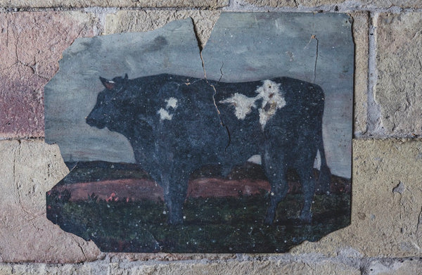Vintage Cow Painting