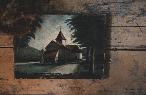 Sweet French Church Oil Painting on Canvas