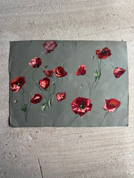 Gorgeous Poppy Vintage Painting