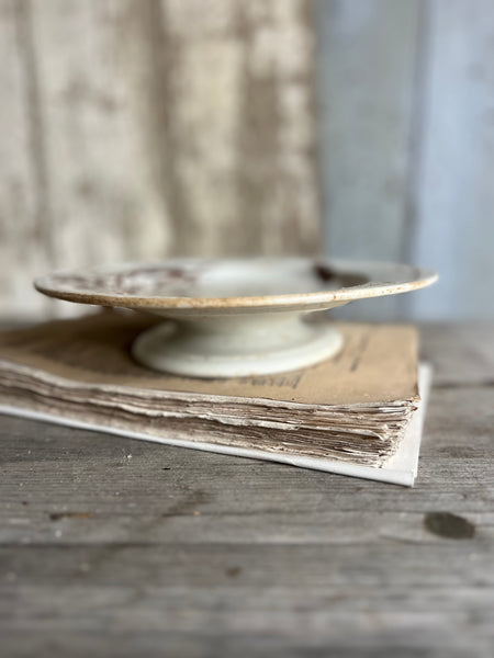 French Floral Transferware raised dish