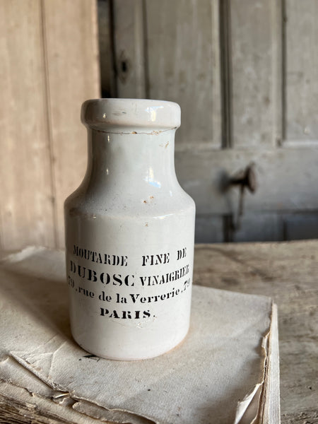 Branded French Stoneware Mustard Jar