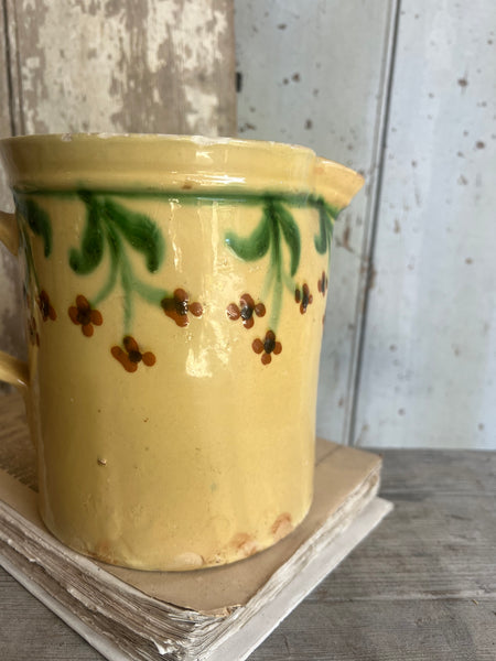 Vintage Large French Savoie Yellow Jug