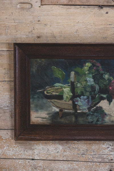 Beautiful Framed Hydrangea Oil Painting