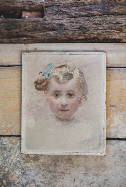 Vintage Child Portrait on Canvas