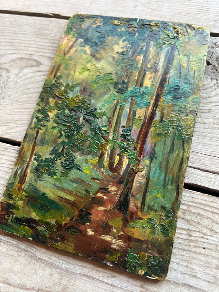 1916 George Labonne Landscape Tree Oil on Board