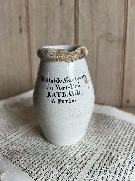 Branded French Sarreguemines Porcelain Mustard Jar