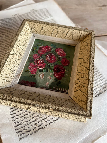 Small Framed Floral Oil Painting