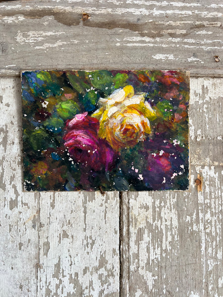 Beautiful French Floral Oil on Board