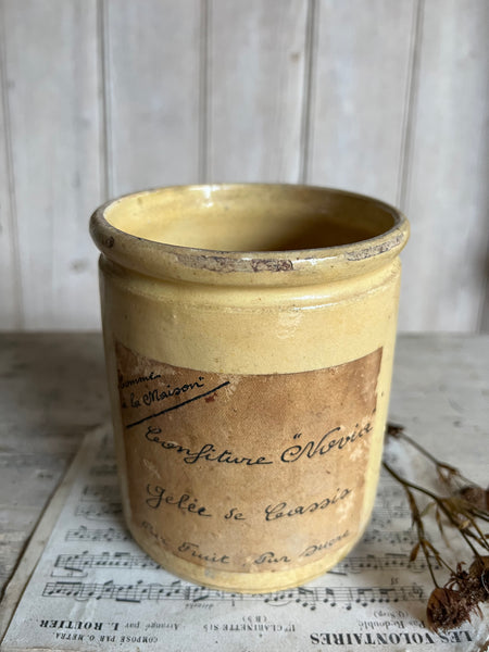 Antique Yellow Confiture Pot