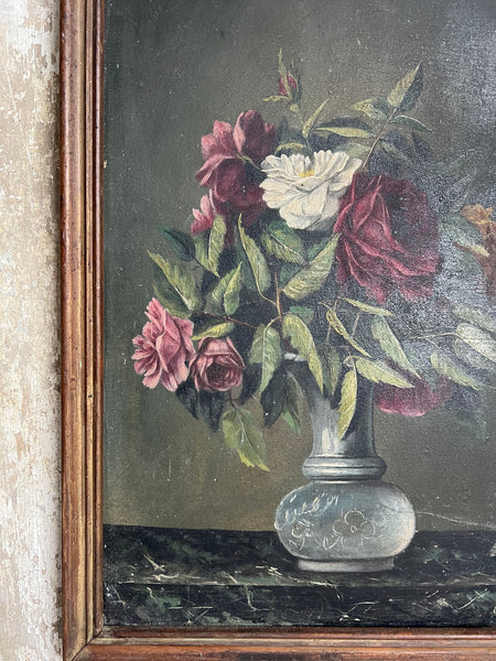 Beautiful Framed French Floral Oil