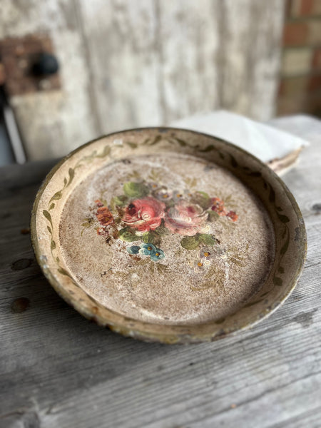Vintage Hand Painted Floral Tray