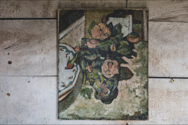 French Floral Oil on Canvas