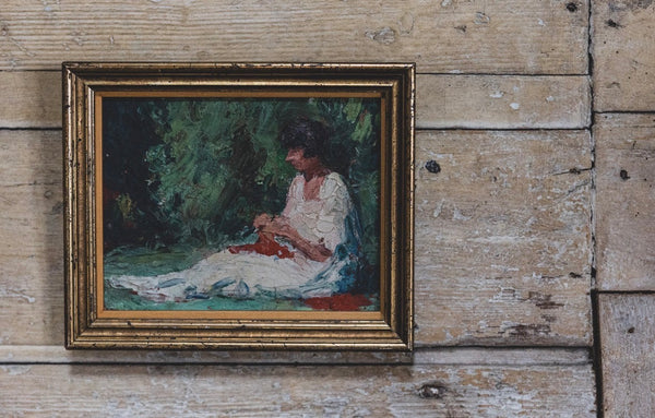 Sweet Antique French Painting