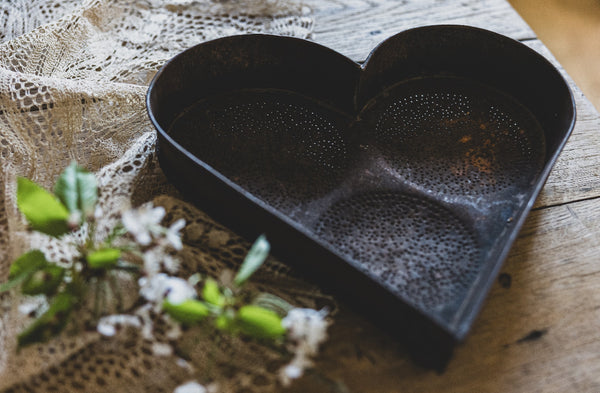 Large Vintage Heart Dish
