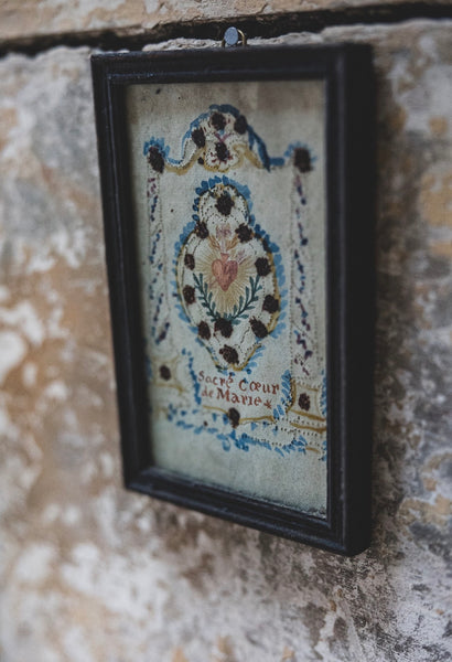Framed Sacred Heart Religious Curio