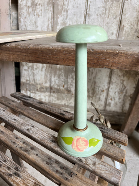 Green vintage Hand Painted Hat Stand