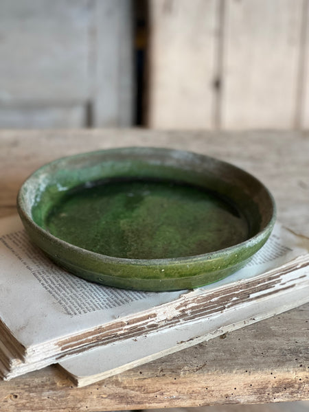 Antique Green Provençal Dish