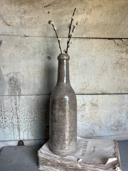 French Vintage Stoneware Cider Bottle