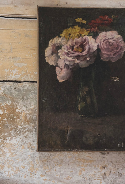 Dark Floral Oil on Canvas