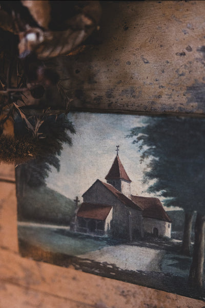 Sweet French Church Oil Painting on Canvas