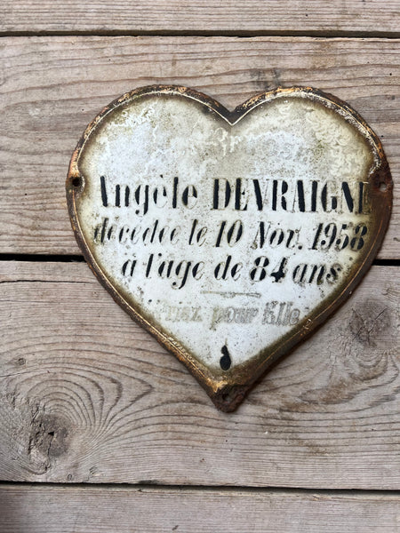 Vintage French Rustic Memorial Heart