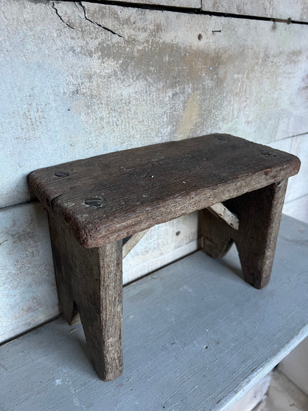 Little Vintage Rustic French Stool