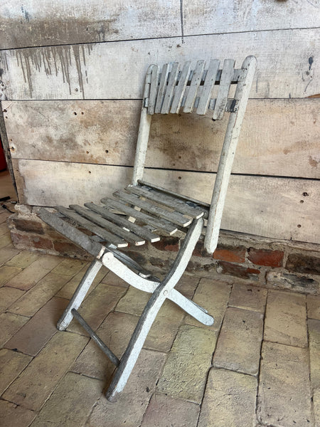 Gorgeous Vintage French Chippy Paint Folding Chair