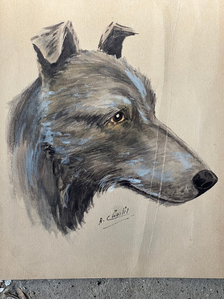 Sweet Vintage Dog Painting