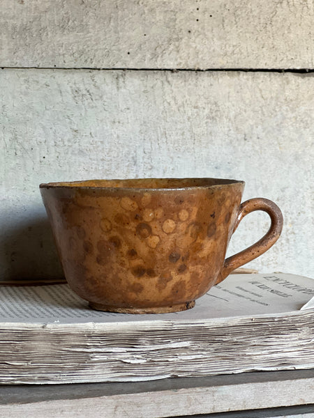 Antique French Earthenware Cup