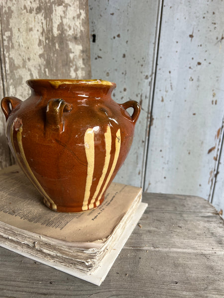Small Rustic Glazed Earthenware Pot