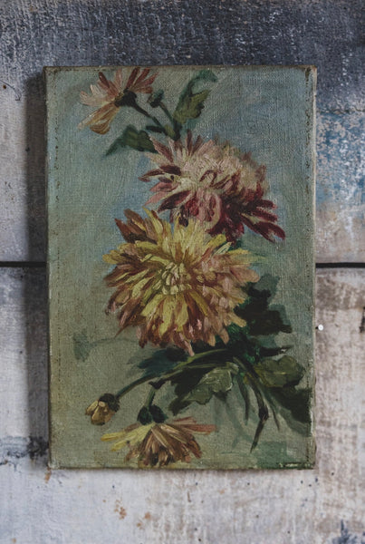 Small French Floral Oil on Canvas