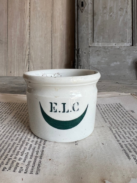 Antique E.L.C French Ironstone Pot