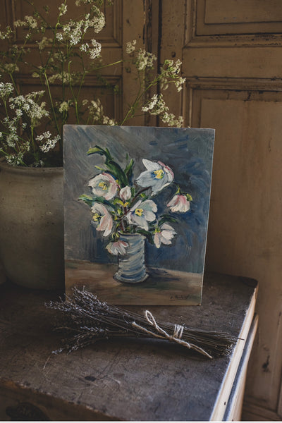 Floral Oil Painting on Board