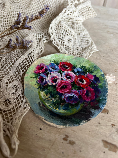 Small French Floral Oil Painting