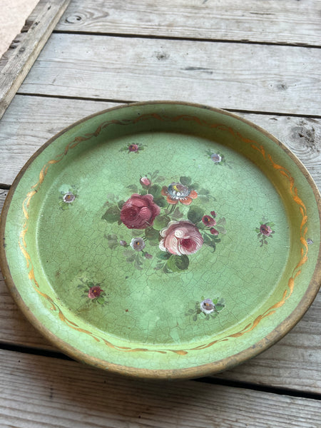 Vintage Hand Painted Floral Tray